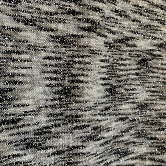 APT. 9 Sweater Black Grey White Metallic Silver Cowl Neck Short Sleeve Size XL - Picture 9 of 14